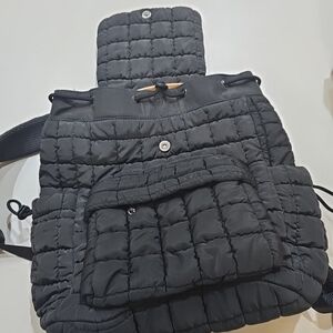 Tilymol Black Quilted Backpack
